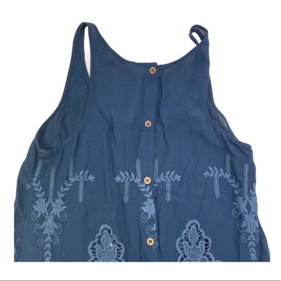 Temptation Blue Rayon Embroidered Top - Picture 4 of 9